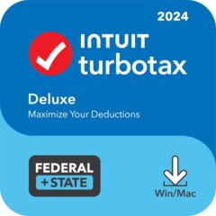 [Old Version] TurboTax Deluxe 2024: Federal & State Tax Software + E-file [PC/Mac Download]