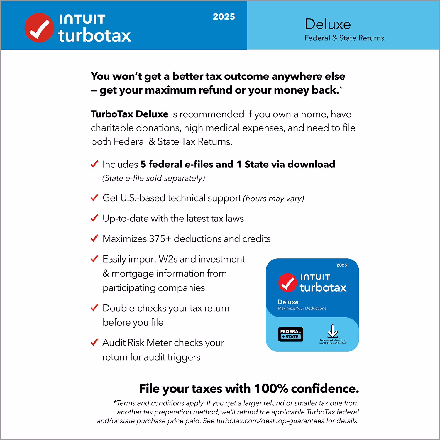 TurboTax Deluxe + State 2025 (PC/Mac Digital Download)